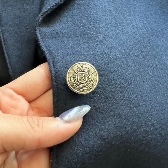 Vintage Koret Navy Blue Wool Blazer Jacket Short Dark Academia Preppy - Picture 13 of 14